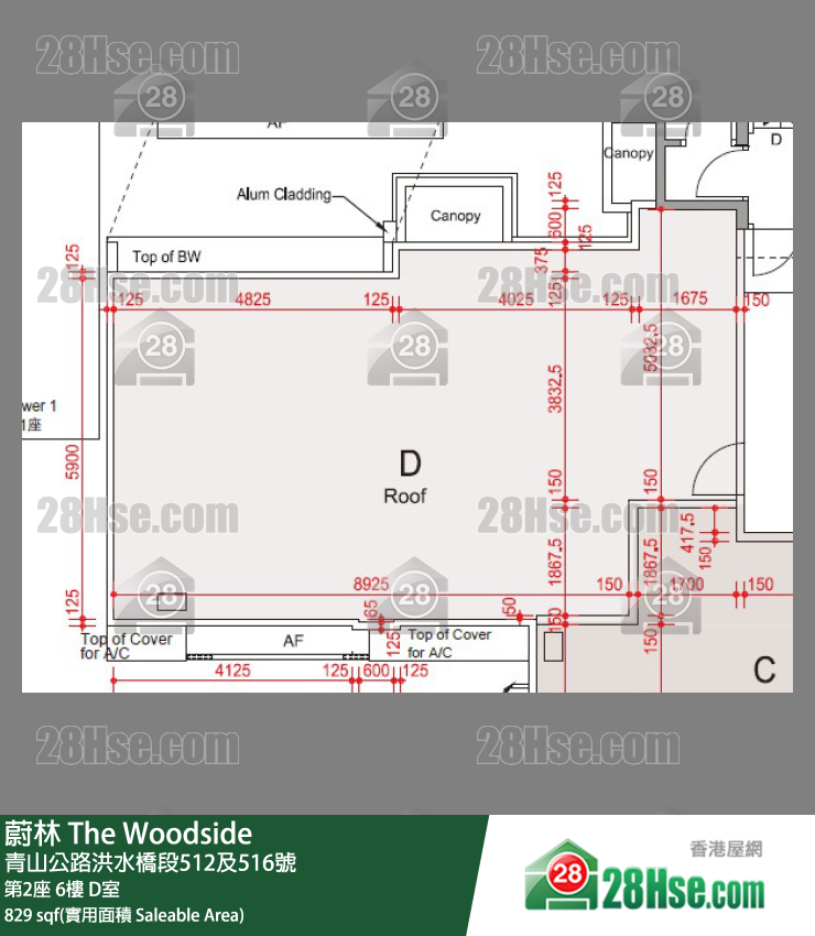 蔚林 大厦 第2座 6楼 D室 平面图