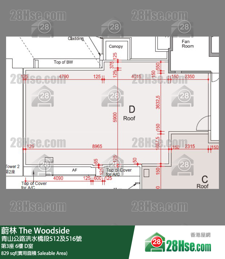 蔚林 大廈第3座6樓 D室 平面圖