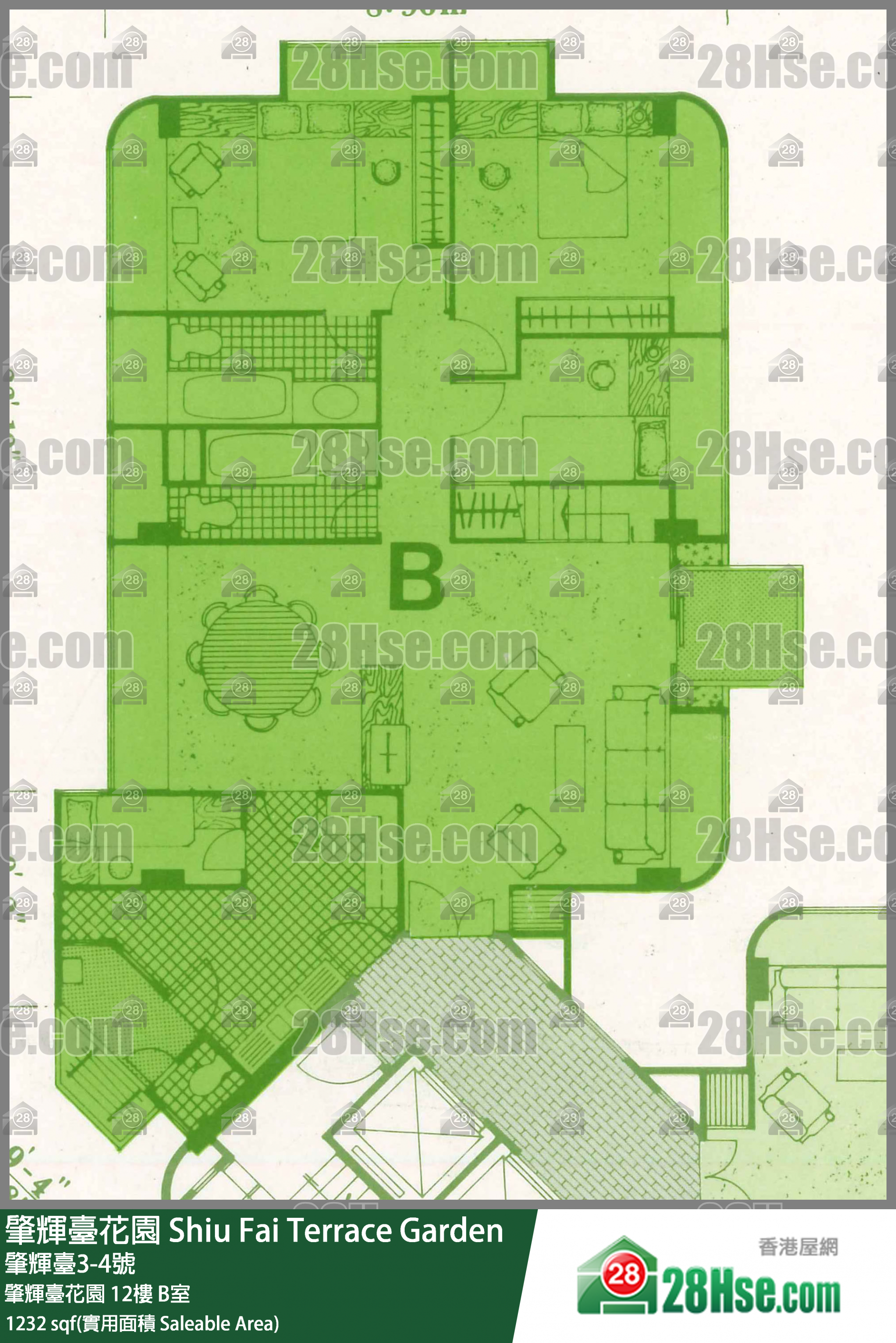 肇輝臺花園 肇輝臺花園 12樓 B室 平面圖