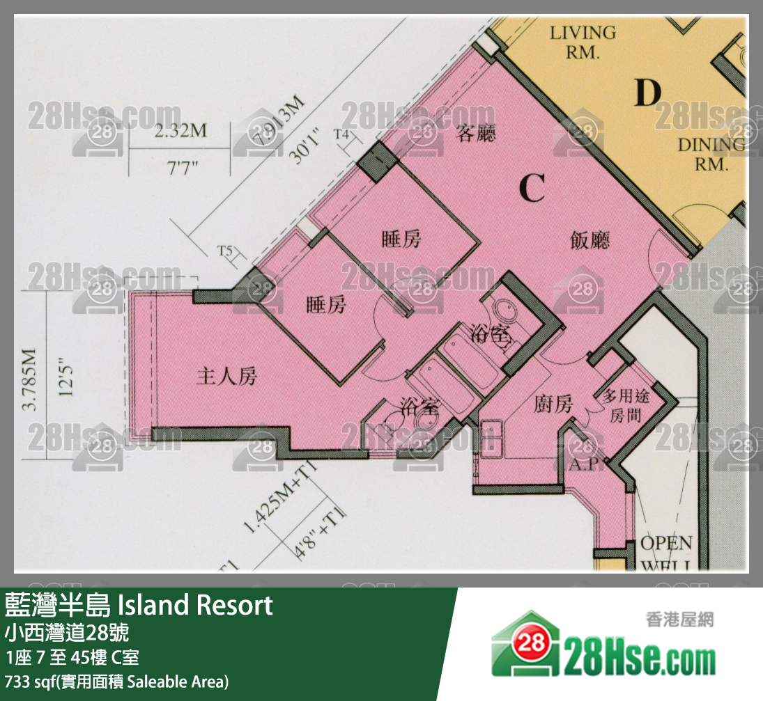 Island Resort Unit FloorPlan (Provided by 28Hse)