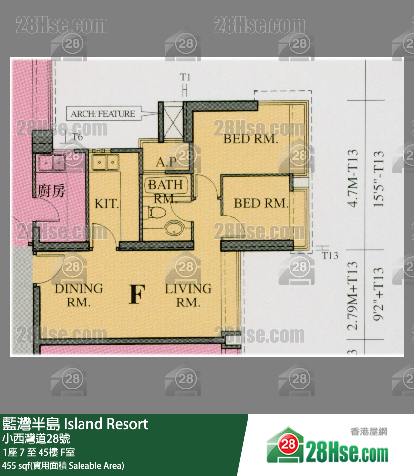 蓝湾半岛 单位平面图(由 28Hse 提供)