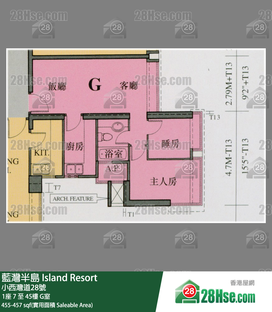 蓝湾半岛 1座42楼 G室 平面图