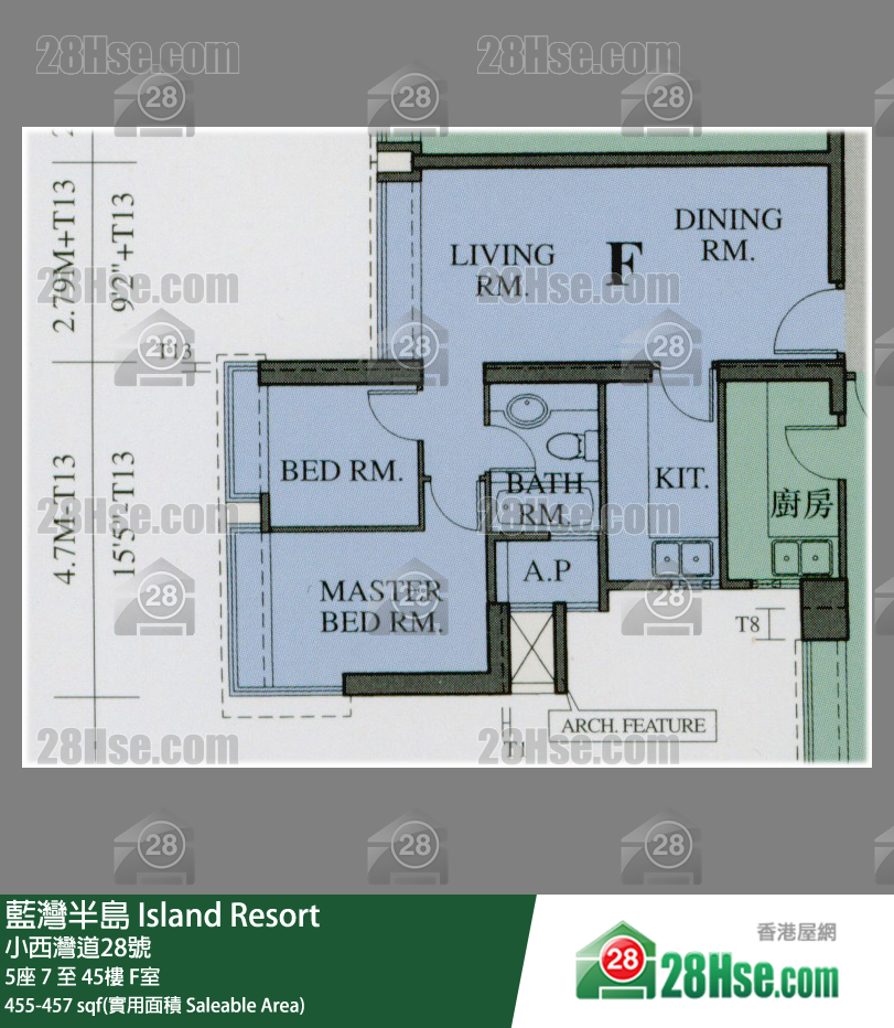 蓝湾半岛 5座11楼 F室 平面图