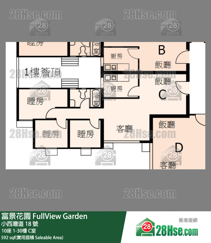 富景花園 10座30樓 C室 平面圖