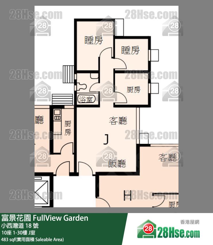 富景花園 10座5樓 J室 平面圖
