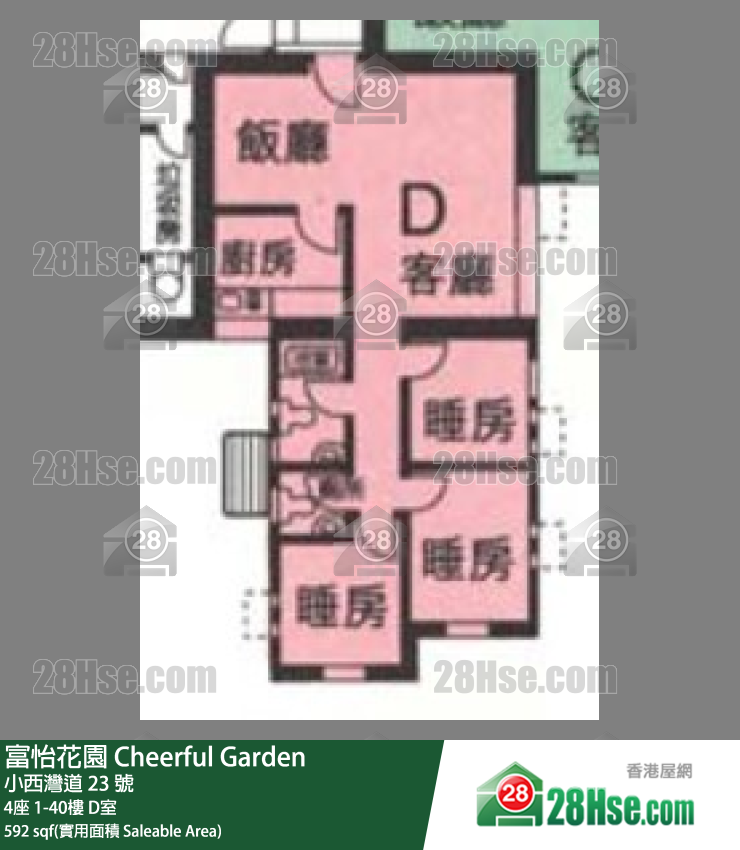 Cheerful Garden Unit FloorPlan (Provided by 28Hse)