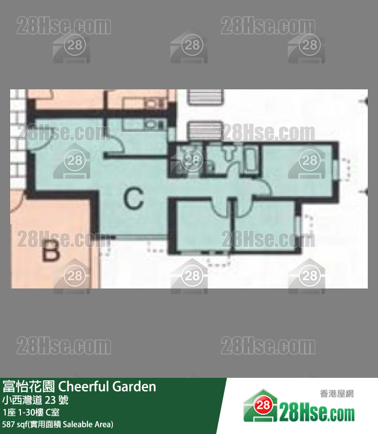 富怡花園 1座17樓 C室 平面圖
