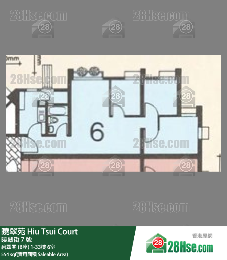 曉翠苑 碧翠閣 (B座)18樓 6室 平面圖