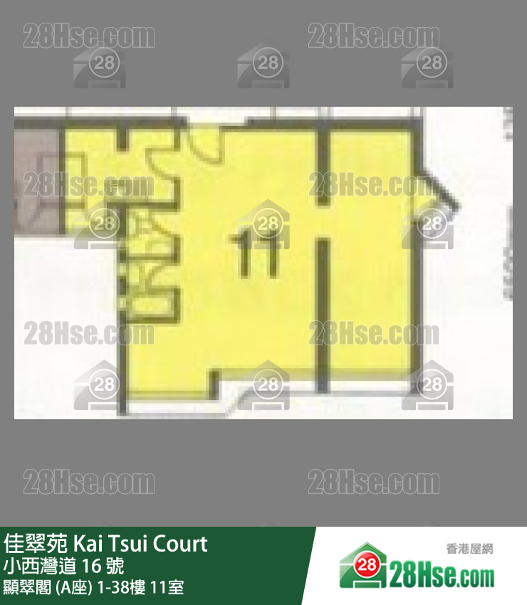 佳翠苑 顯翠閣 (A座)18樓 11室 平面圖