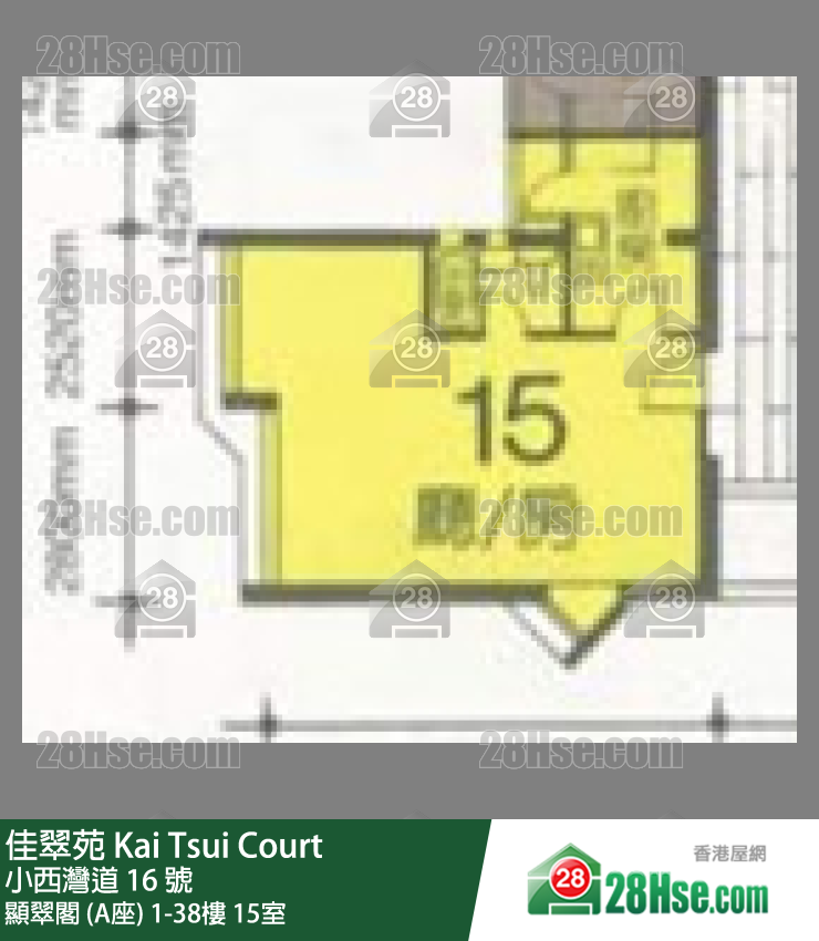 佳翠苑 顯翠閣 (A座) 14樓 15室 平面圖