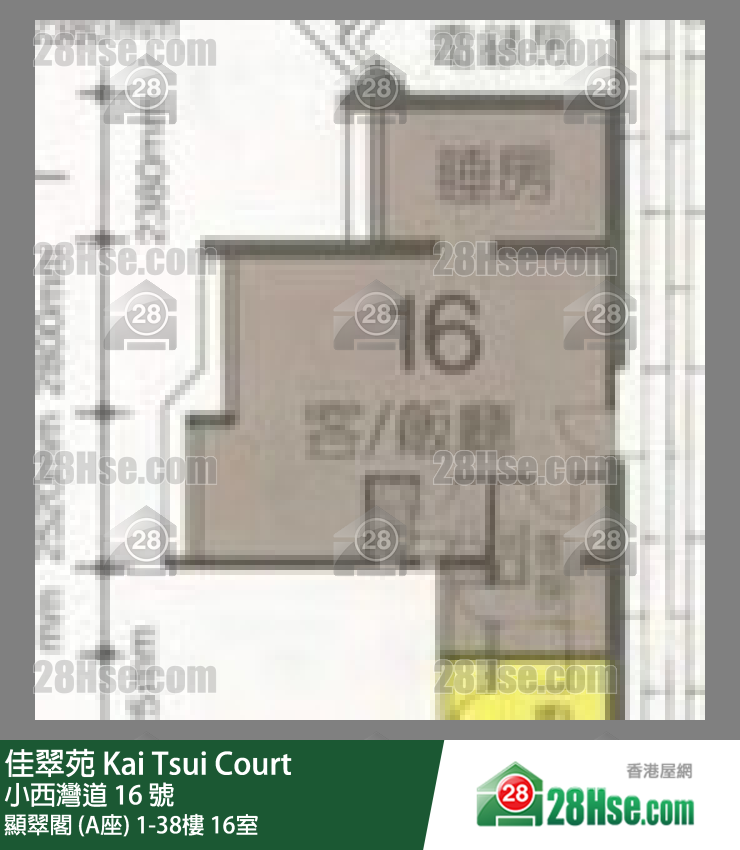 佳翠苑 显翠阁 (A座)6楼 16室 平面图