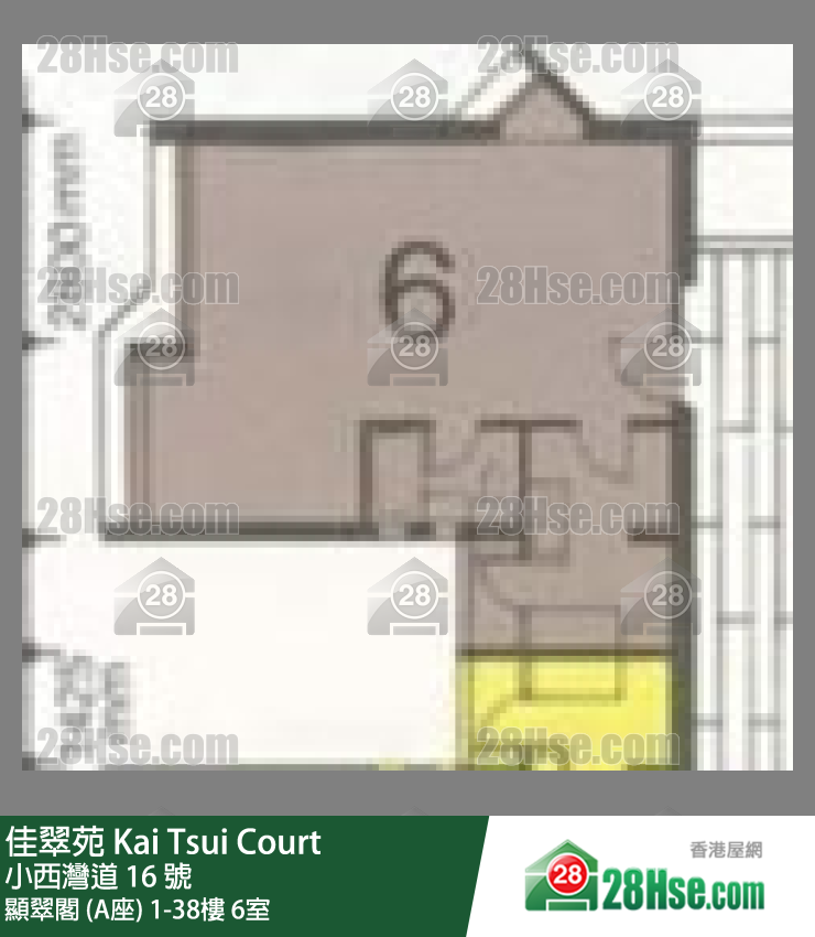 佳翠苑 显翠阁 (A座)36楼 6室 平面图