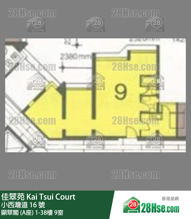 佳翠苑 顯翠閣 (A座)12樓 9室 平面圖