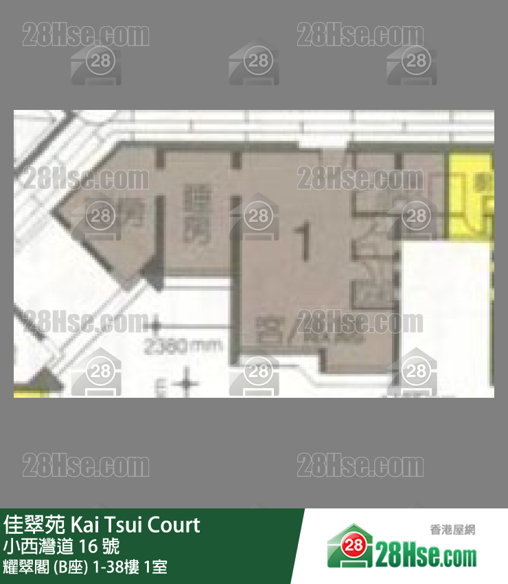 佳翠苑 耀翠阁 (B座)37楼 1室 平面图