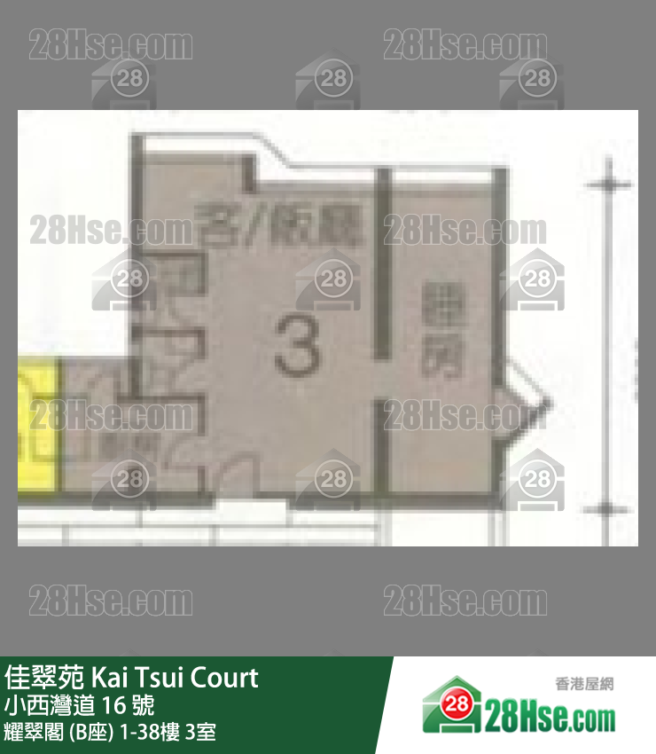 佳翠苑 耀翠阁 (B座)29楼 3室 平面图