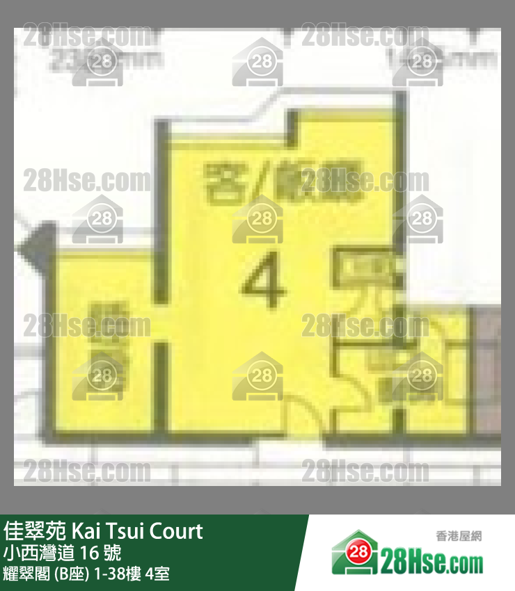 佳翠苑 耀翠阁 (B座)6楼 4室 平面图