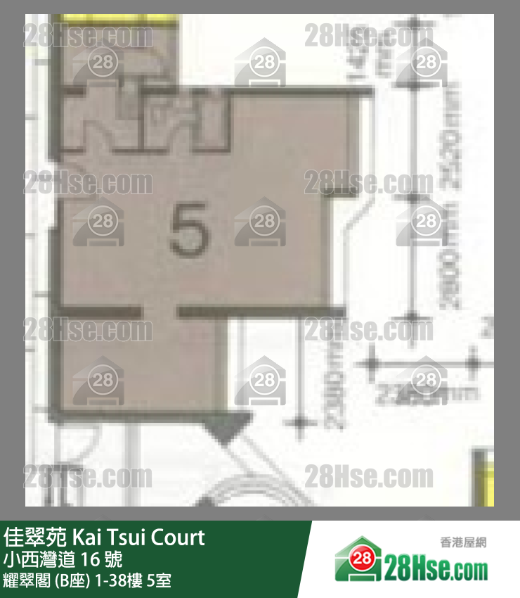 佳翠苑 耀翠閣 (B座)36樓 5室 平面圖