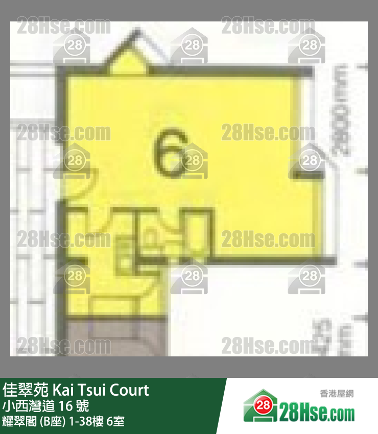 佳翠苑 耀翠阁 (B座)34楼 6室 平面图