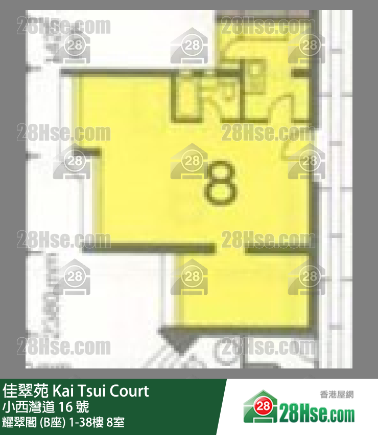 佳翠苑 耀翠阁 (B座)38楼 8室 平面图