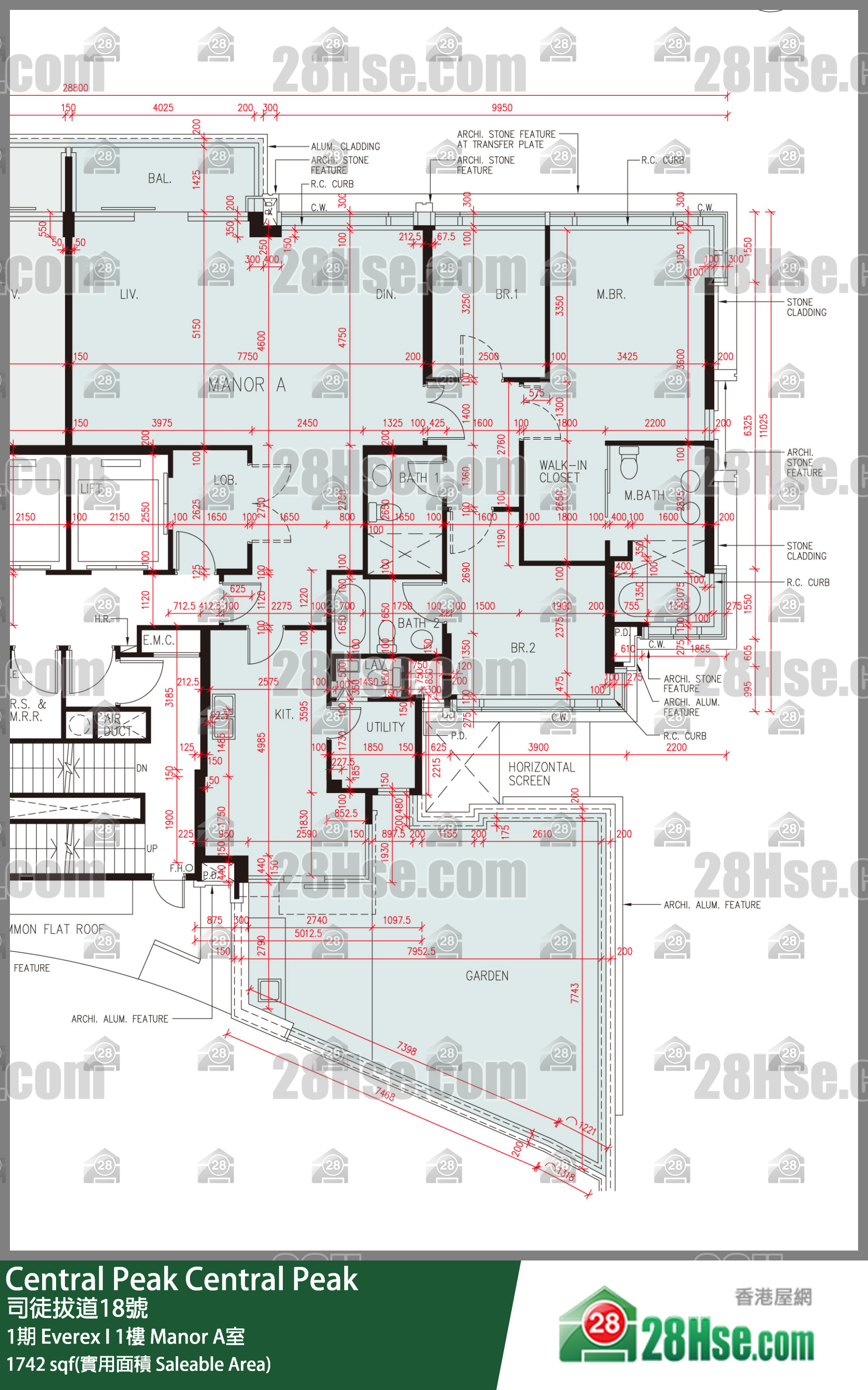 Central Peak 1期Everex I1楼 Manor A室 平面图