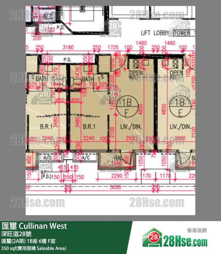 匯璽 匯璽(2A期)1B座6樓 F室 平面圖