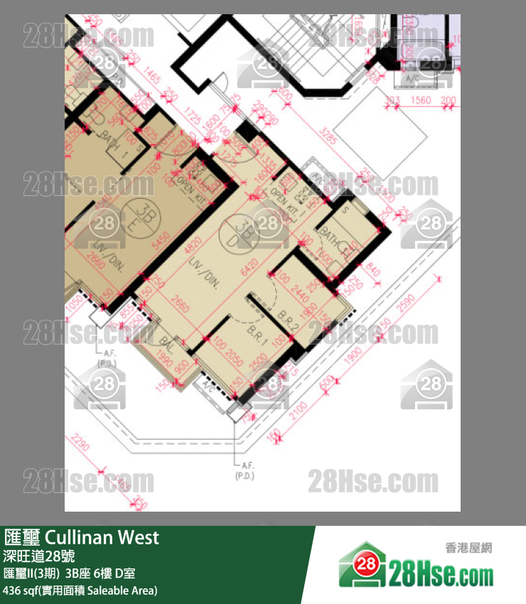 匯璽 匯璽II(3期)  3B座 6樓 D室 平面圖