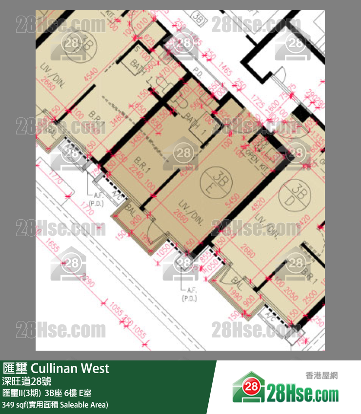 匯璽 匯璽II(3期) 3B座6樓 E室 平面圖