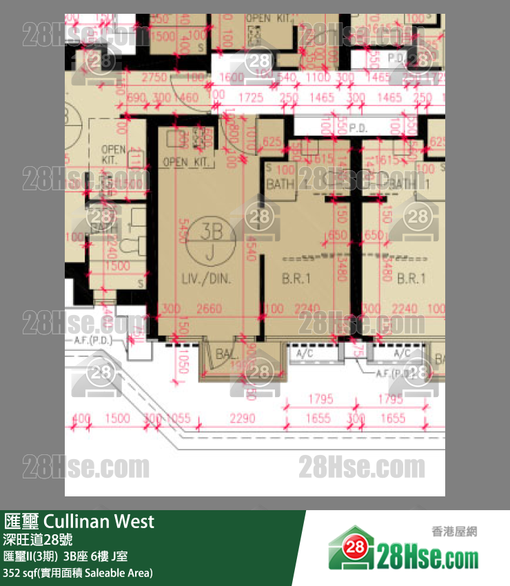 匯璽 匯璽II(3期)  3B座 6樓 J室 平面圖