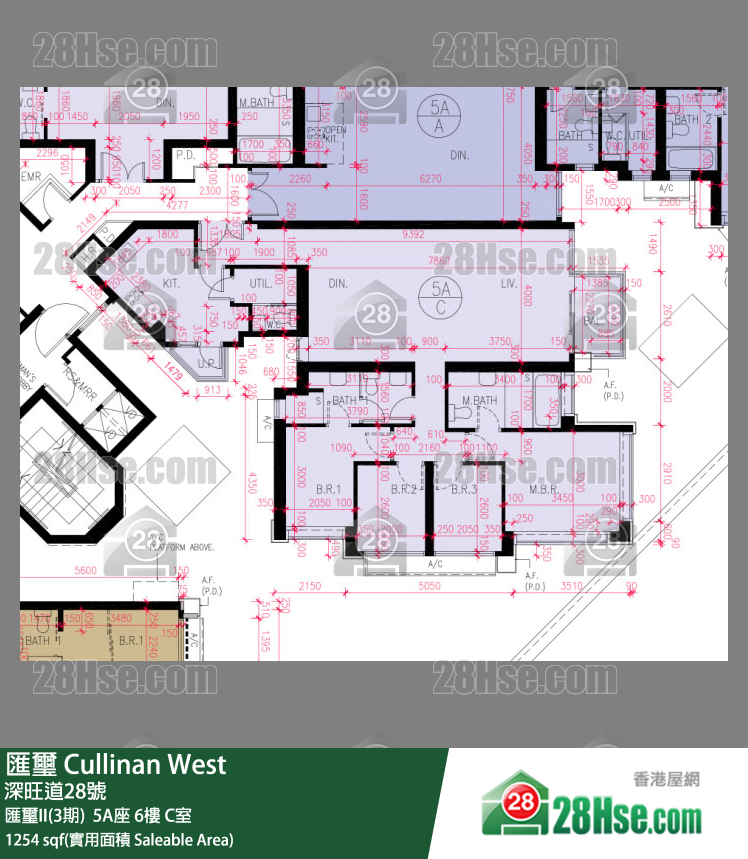 匯璽 單位平面圖(由 28Hse 提供)