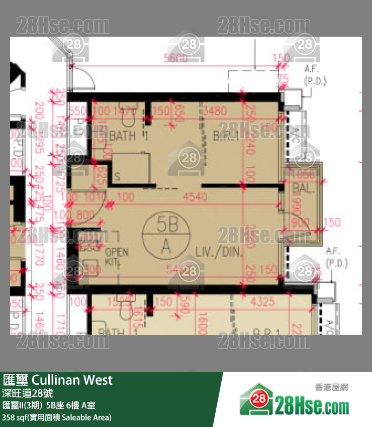 匯璽 匯璽II(3期)  5B座 6樓 A室 平面圖