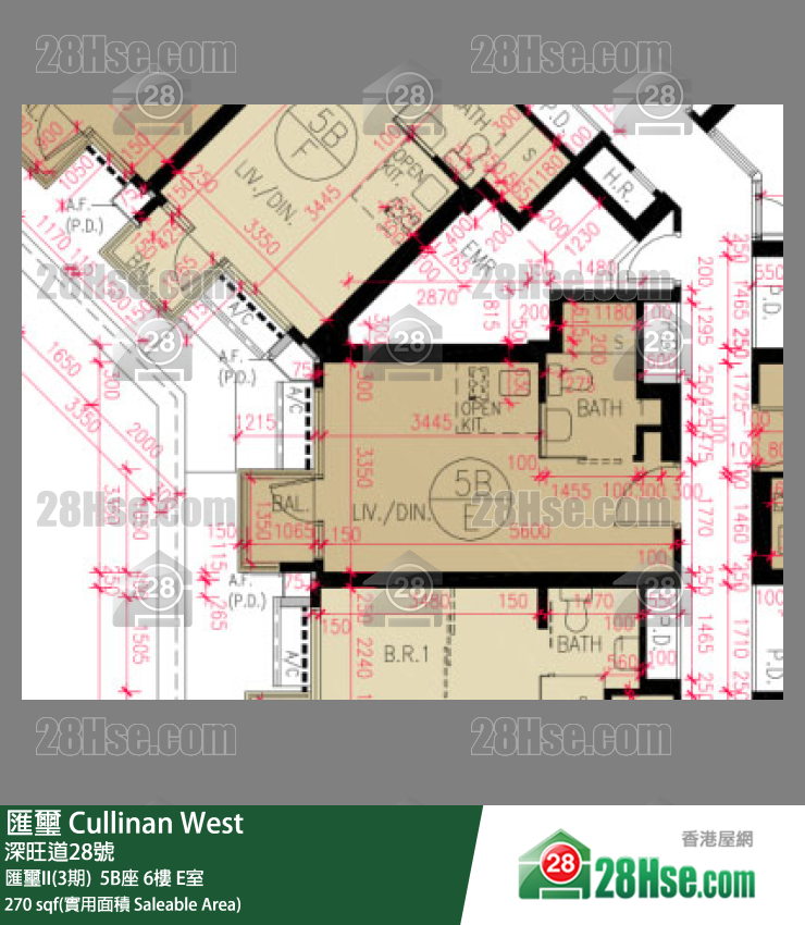 匯璽 匯璽II(3期)  5B座 6樓 E室 平面圖
