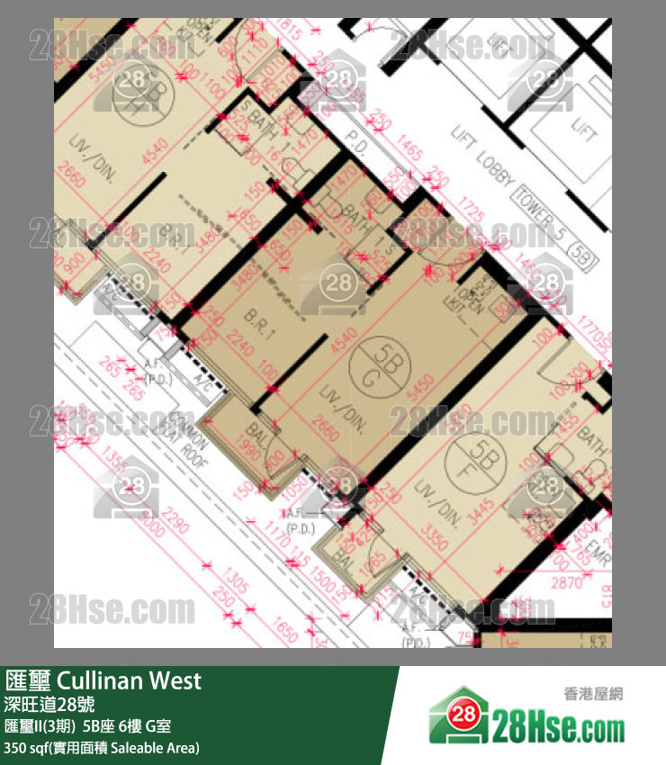 匯璽 匯璽II(3期)  5B座 6樓 G室 平面圖