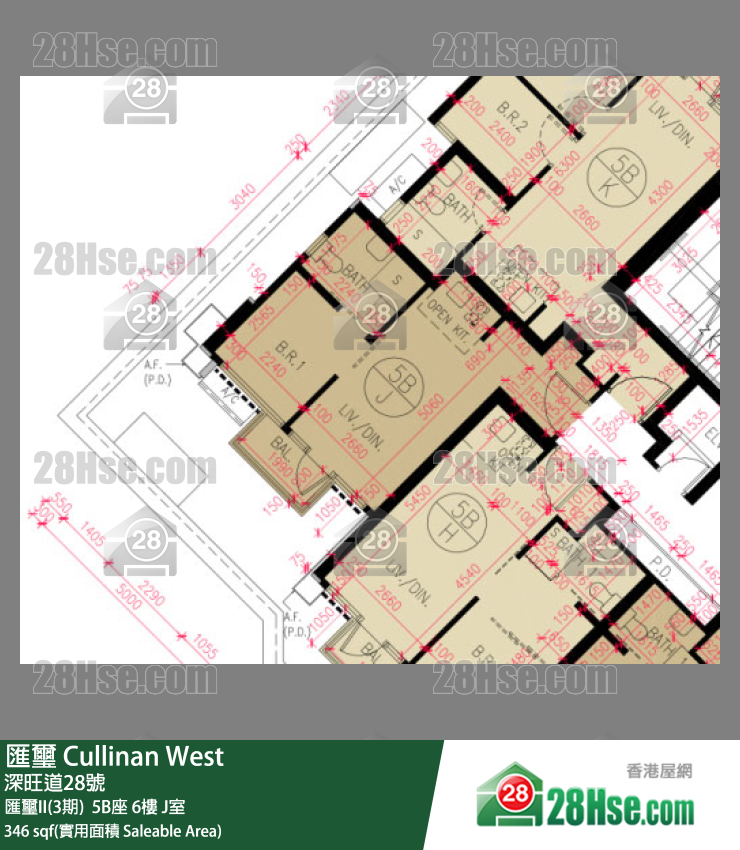 匯璽 匯璽II(3期)  5B座 6樓 J室 平面圖
