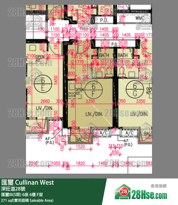 匯璽 匯璽III(5期) 6座 6樓 F室 平面圖