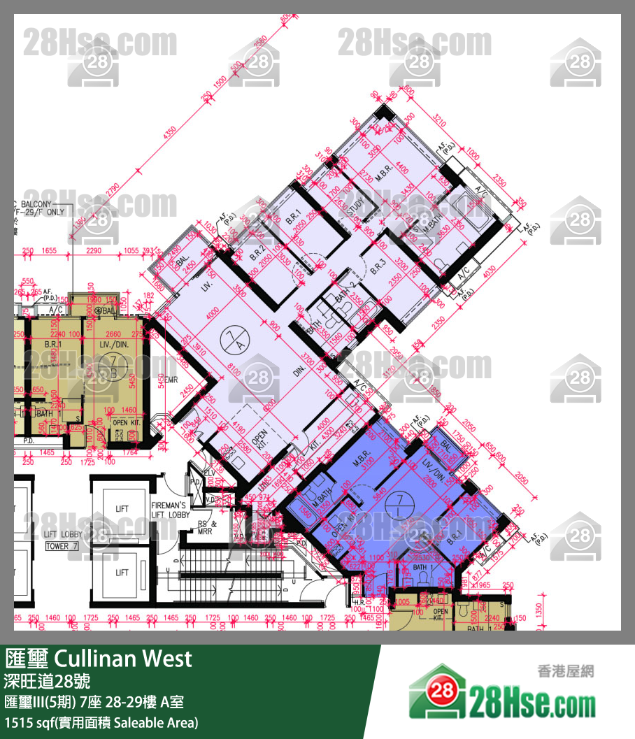 汇玺 单位平面图(由 28Hse 提供)