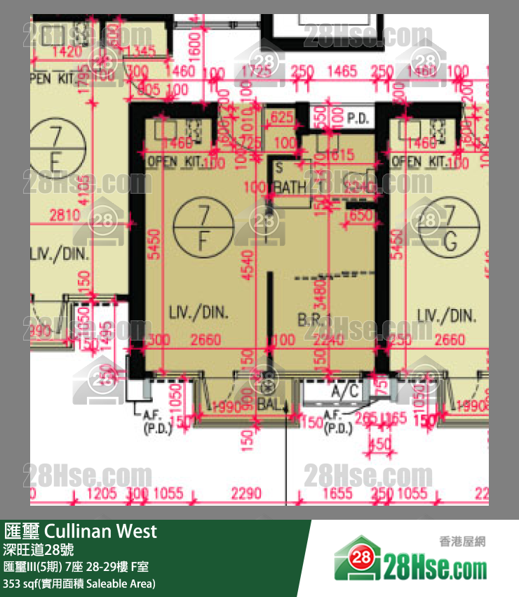 匯璽 匯璽III(5期) 7座 29樓 F室 平面圖