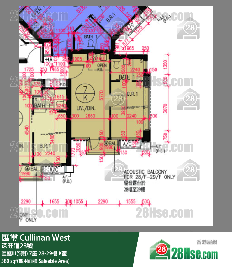 匯璽 匯璽III(5期) 7座 28樓 K室 平面圖