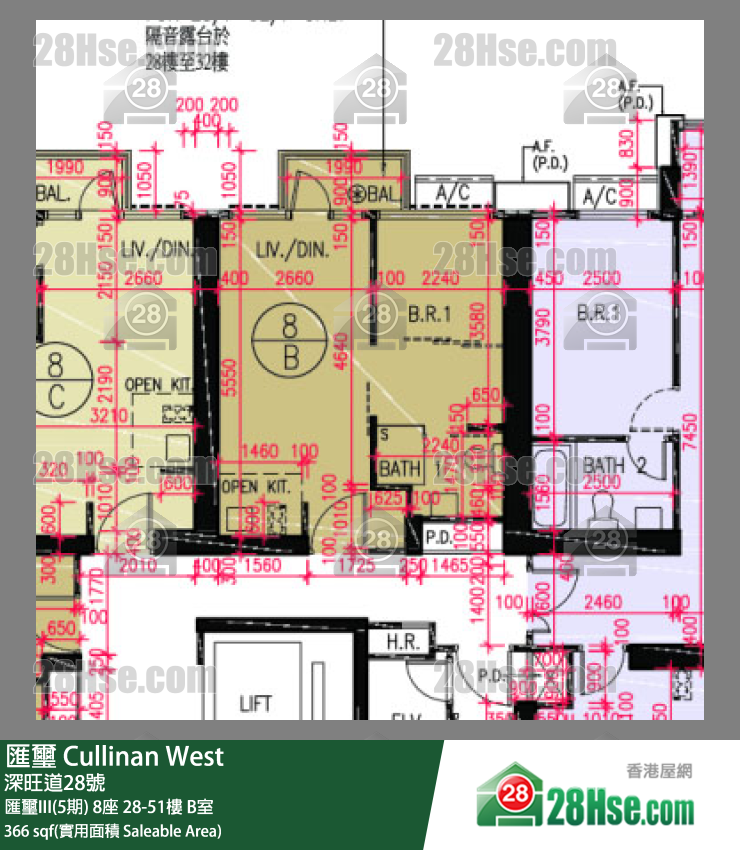 匯璽 匯璽III(5期) 8座 48樓 B室 平面圖