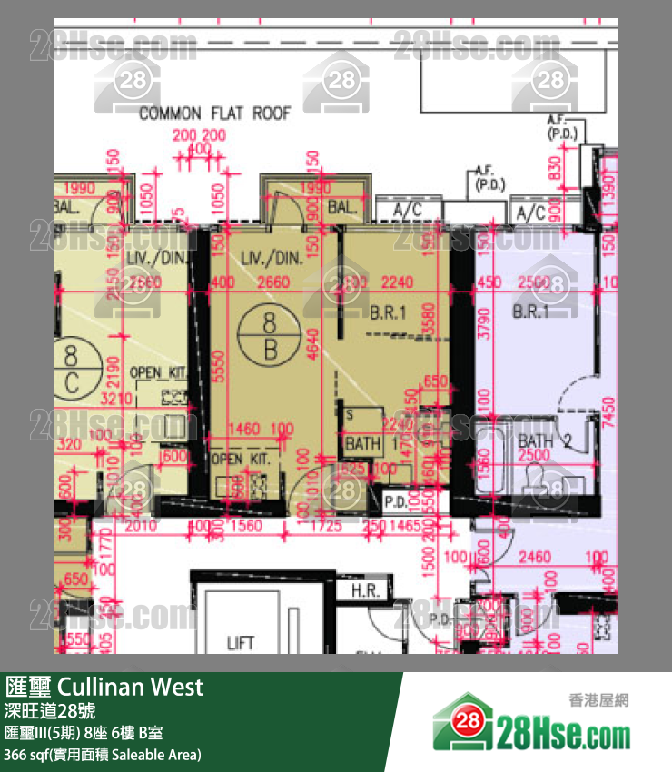 匯璽 匯璽III(5期) 8座 6樓 B室 平面圖