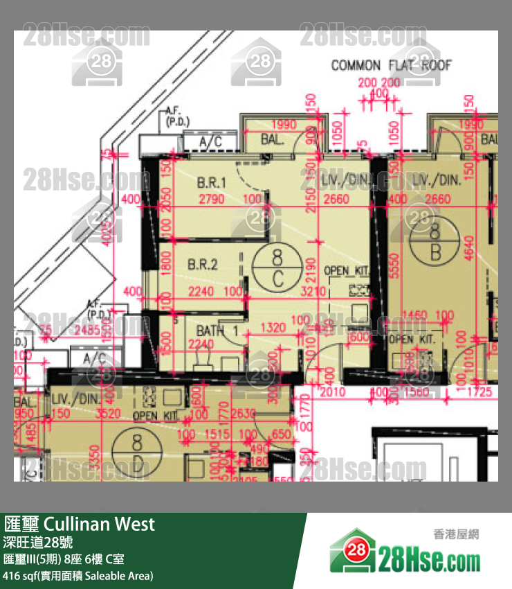 汇玺 汇玺III(5期) 8座 6楼 C室 平面图