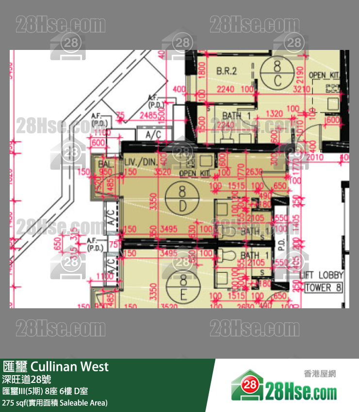 匯璽 匯璽III(5期) 8座 6樓 D室 平面圖