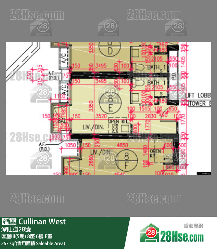 匯璽 匯璽III(5期) 8座 6樓 E室 平面圖