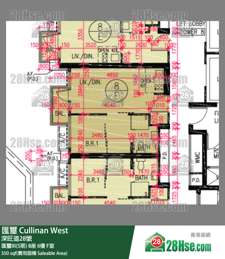 汇玺 汇玺III(5期) 8座 6楼 F室 平面图