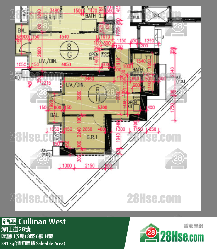匯璽 匯璽III(5期) 8座 6樓 H室 平面圖