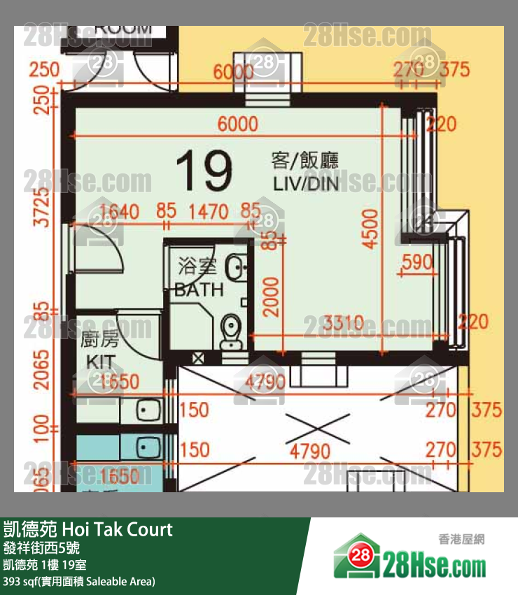 凱德苑 凱德苑 1樓 19室 平面圖