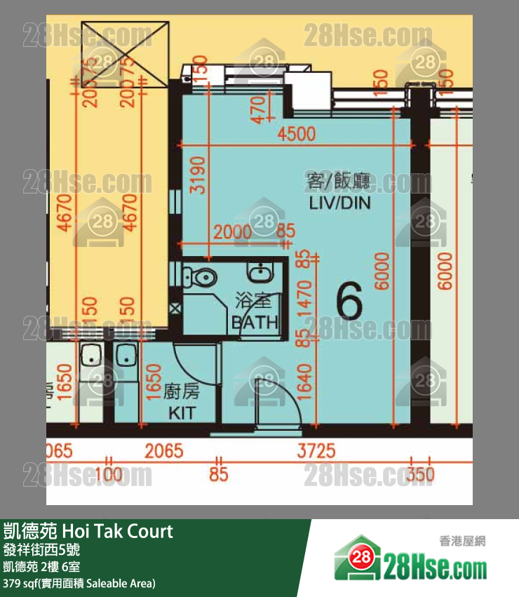 凱德苑 凱德苑 2樓 6室 平面圖