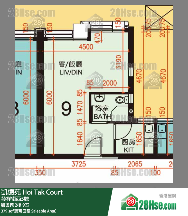 凱德苑 凱德苑 2樓 9室 平面圖