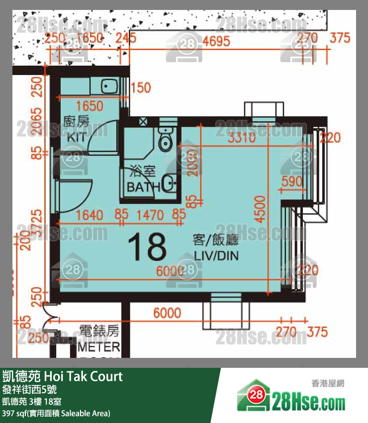 凯德苑 凯德苑 3楼 18室 平面图