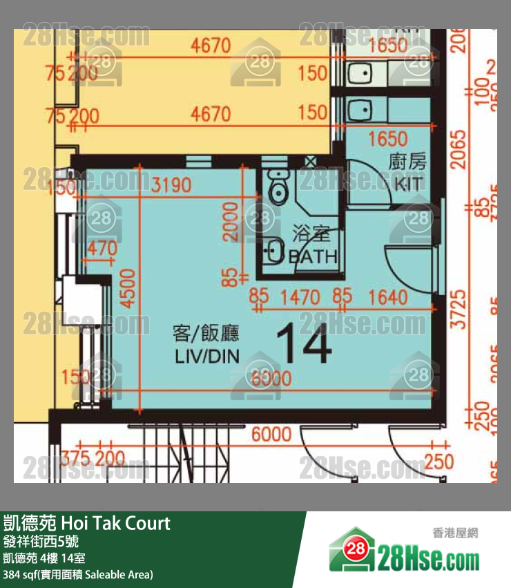 凱德苑 凱德苑 4樓 14室 平面圖