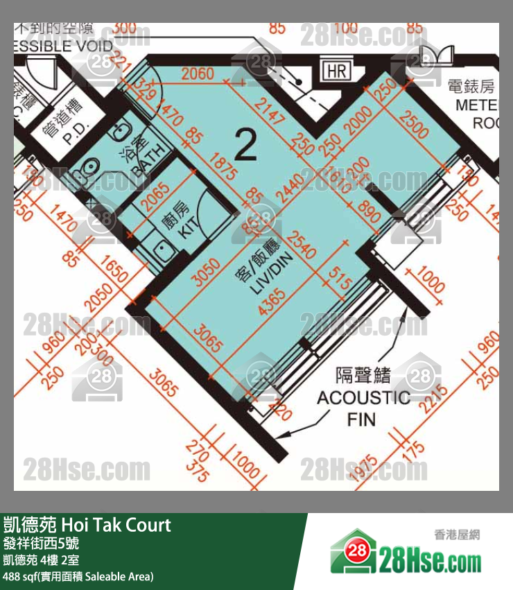 凯德苑 凯德苑 4楼 2室 平面图